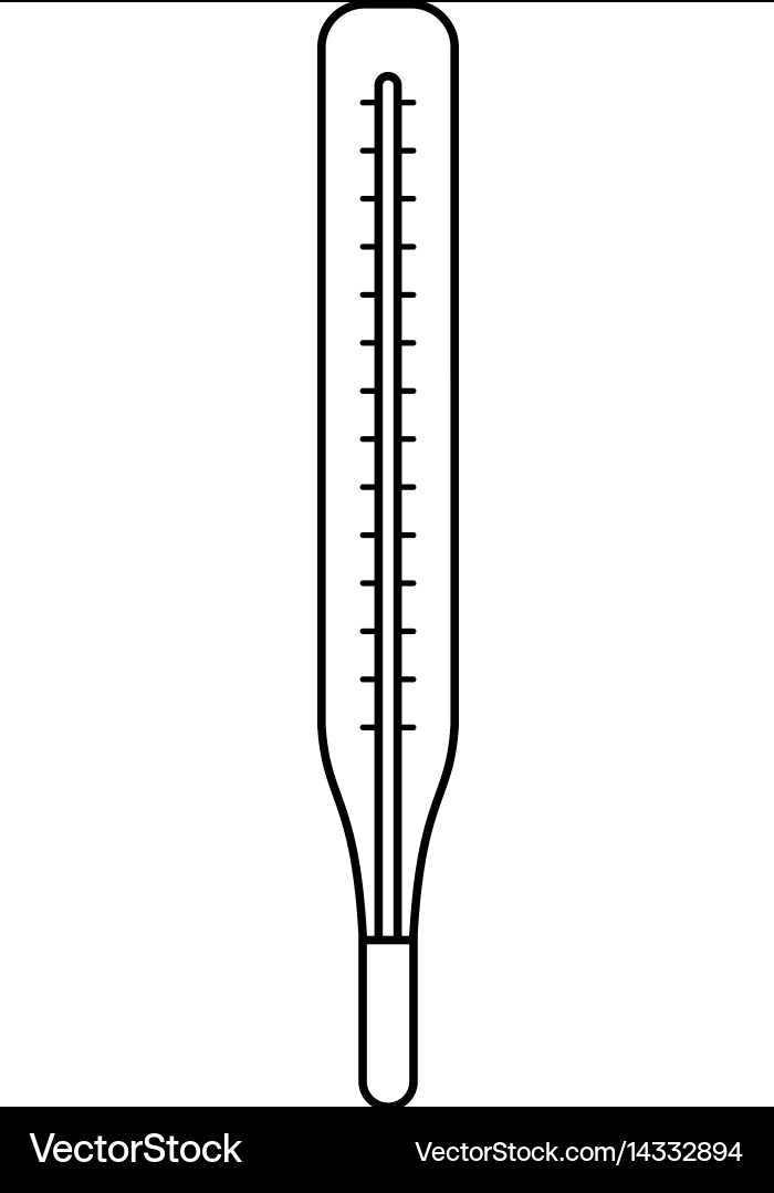 Thermometer scale measuring icon thin line Vector Image
