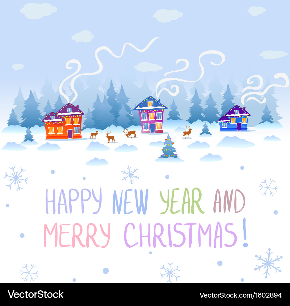 Winter Landscape Scene Royalty Free Vector Image