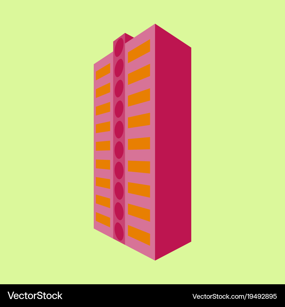 A modern multi-storey building with complex vector image