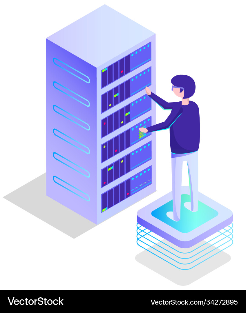 Administrator support database symbol web Administrator support database symbol web vector image