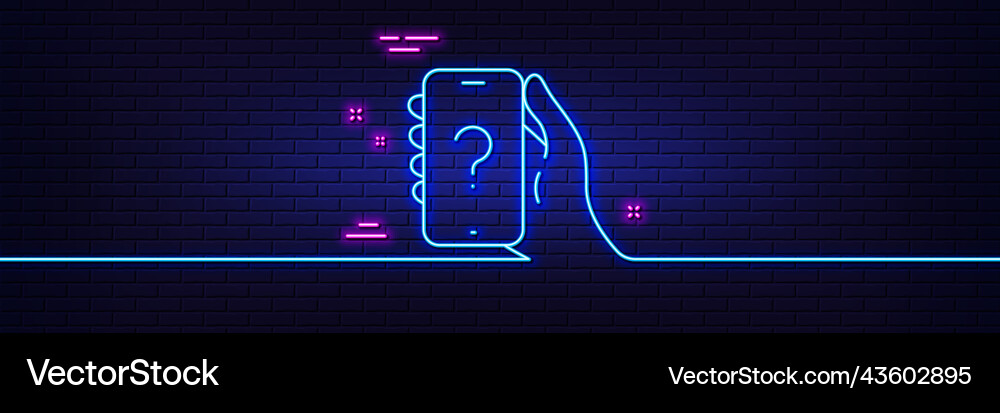 Ask question phone app line icon help support Ask question phone app line icon help support vector image