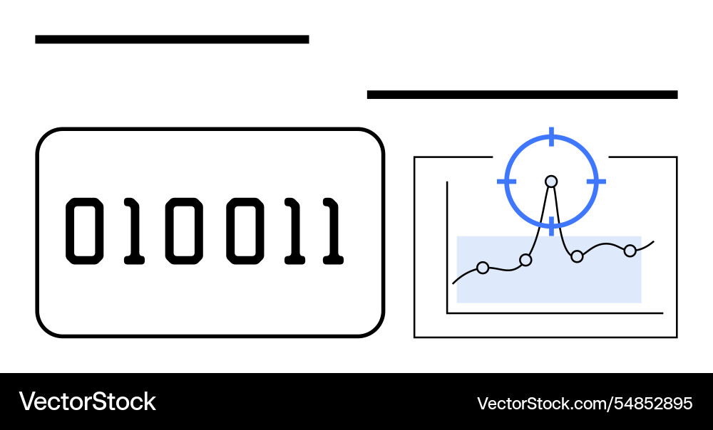 Binäre Code- und Analysegrafik mit Fokus Binäre Code- und Analysegrafik mit Fokus vektorbild