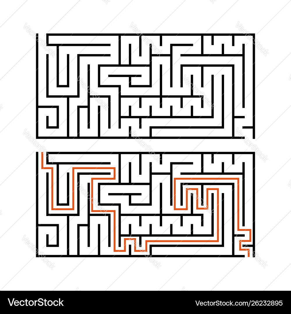 Black rectangular labyrinth with an input Black rectangular labyrinth with an input vector image