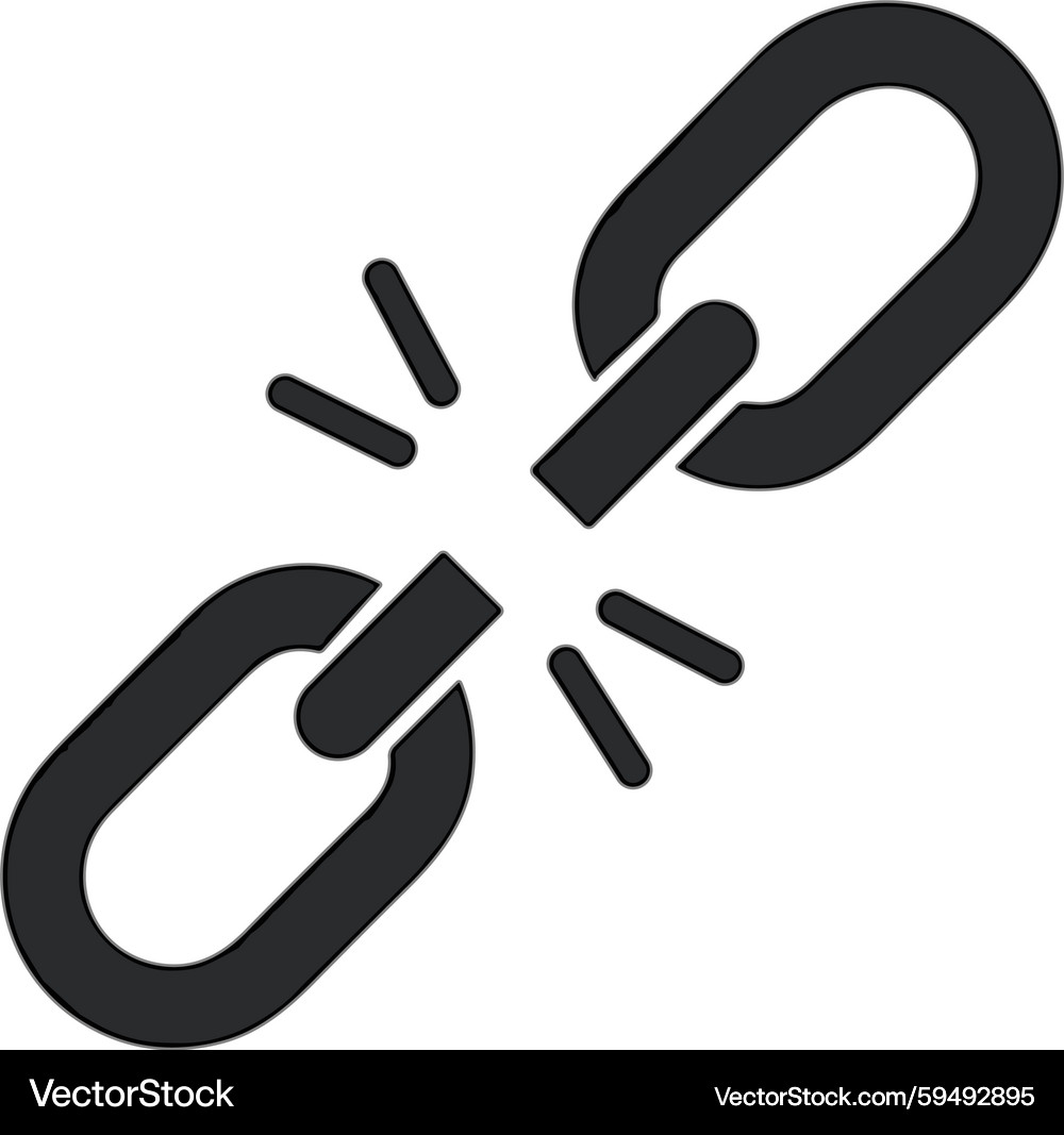 Broken Chain Link Icon – Lizenzfreie Vektorgrafik | VectorStock