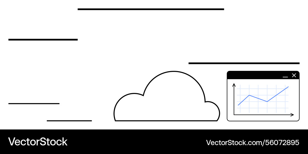 Cloud Computing mit Datenanalyse-Visualisierung vektorbild