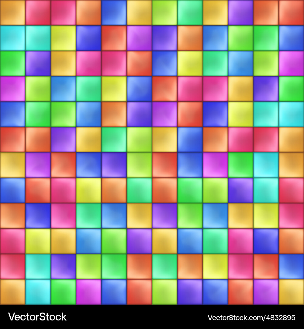 Colorful Mosaic Squares Pattern vector image