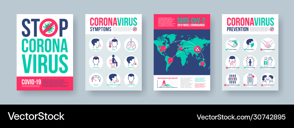 Coronavirus Poster mit Infografiken Coronavirus Poster mit Infografiken vektorbild