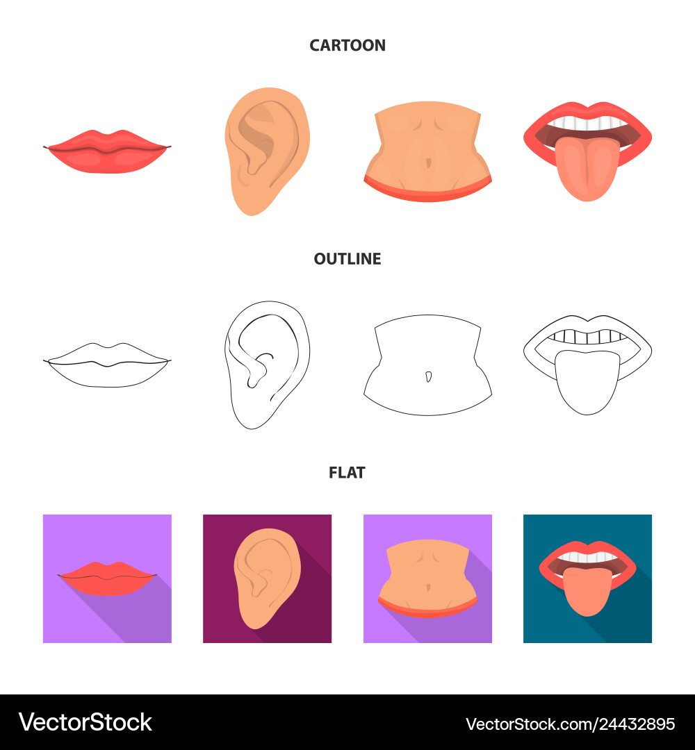 Design of body and part sign collection Design of body and part sign collection vector image