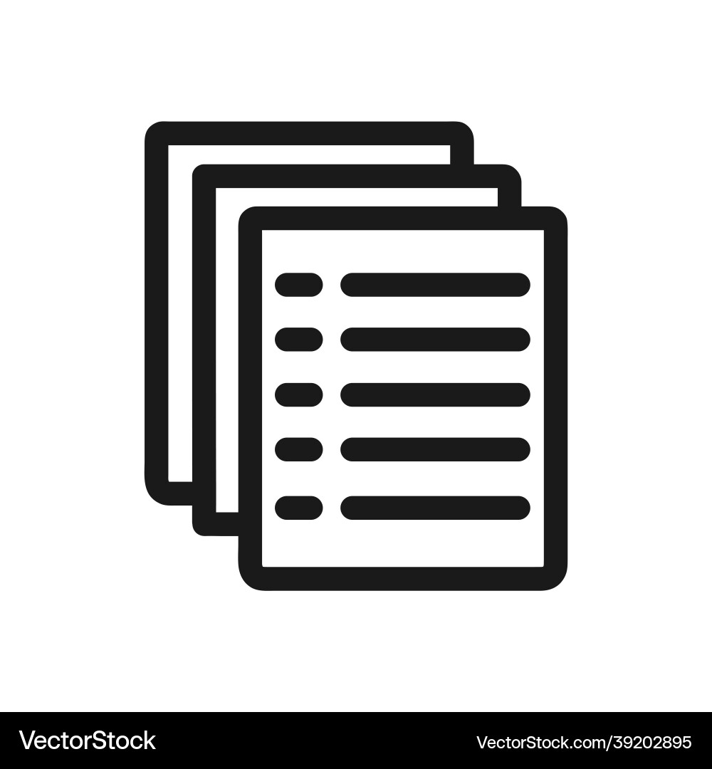 Document line icon isolated simple Document line icon isolated simple vector image