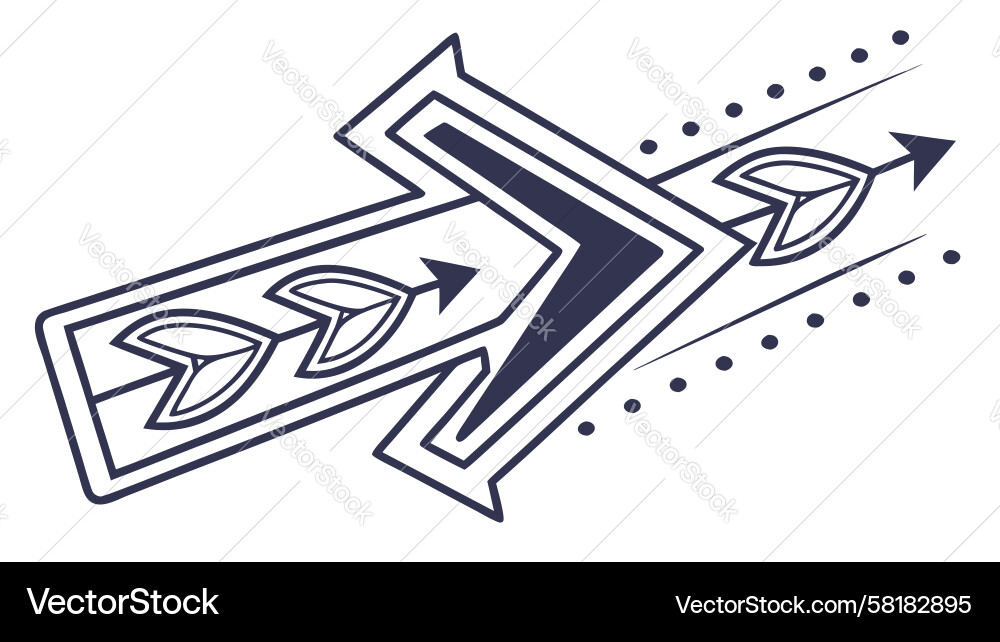 Dynamic Arrow Wayfinding Icon Vector Image