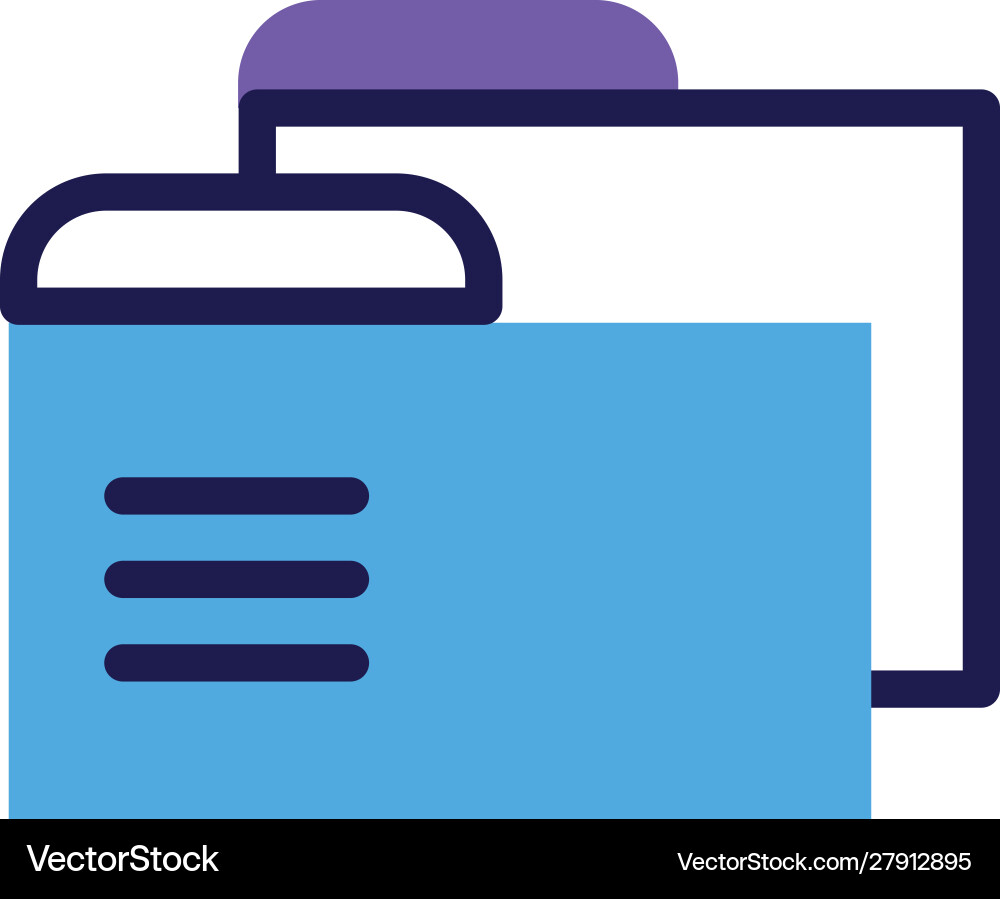Folder with file sheet in white background Folder with file sheet in white background Vector Image