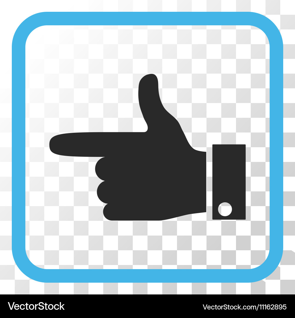 Hand pointer left icon in a frame vector image