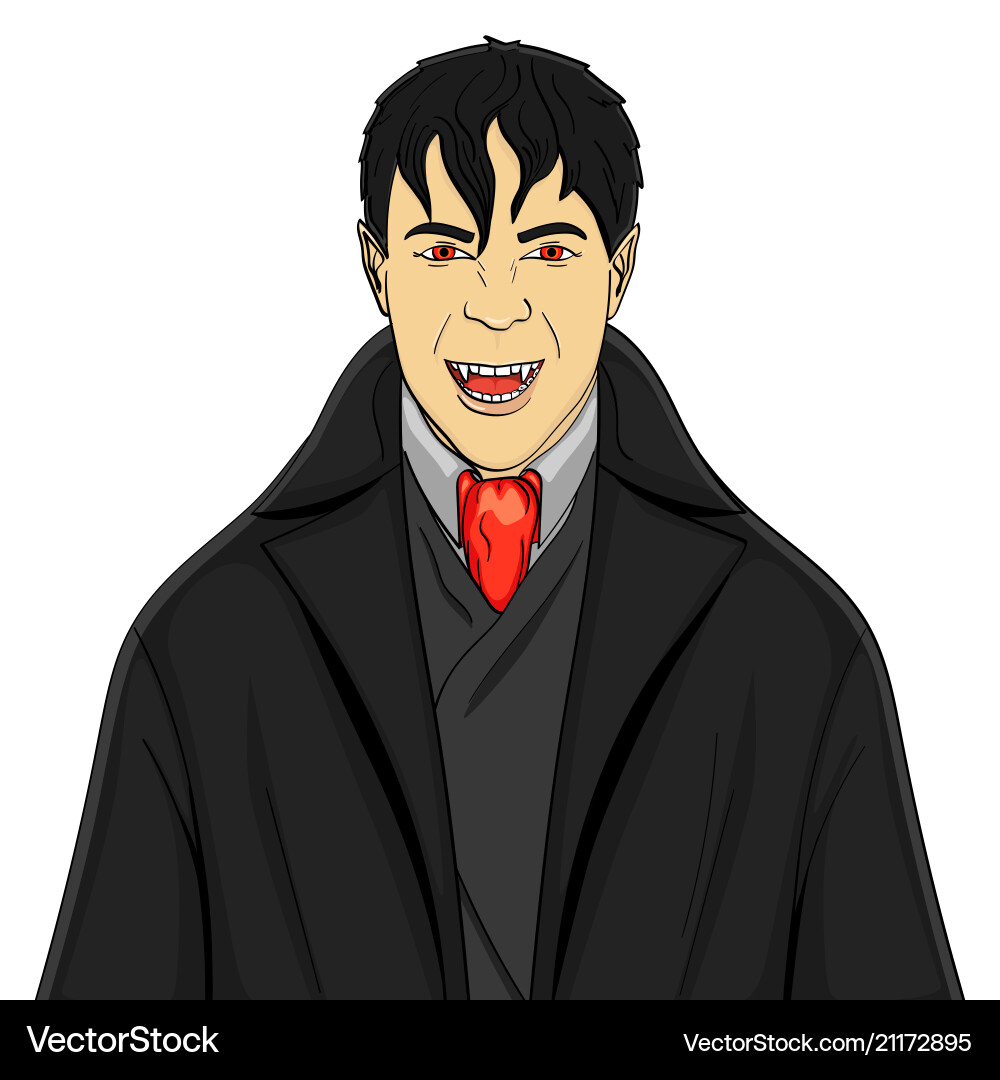 Isolated object on white background man vampire Vector Image