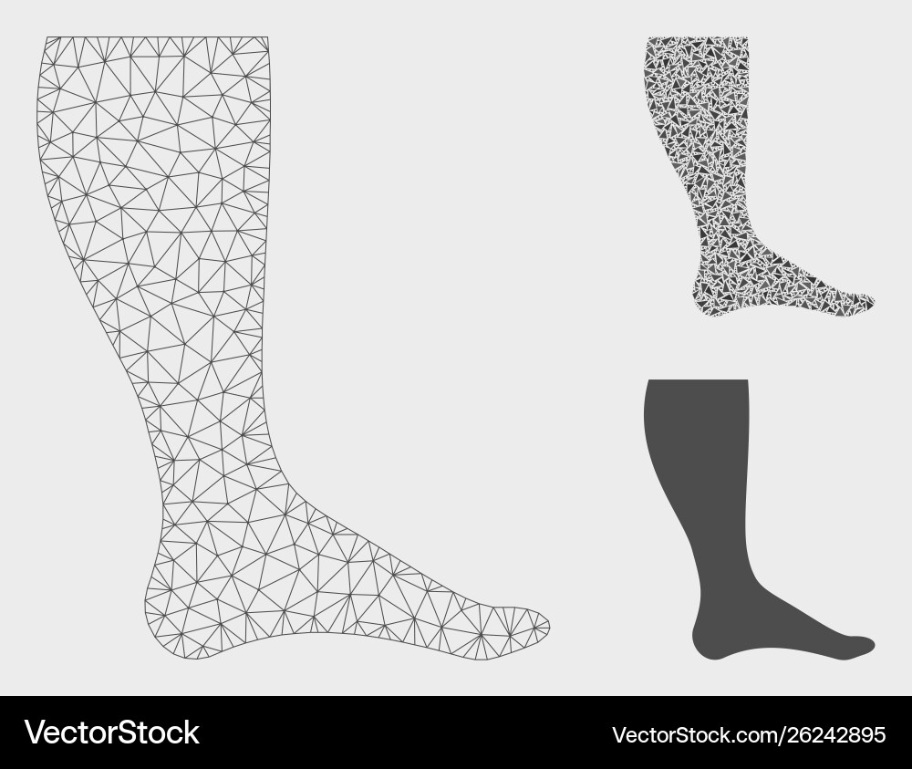 Leg mesh network model and triangle mosaic Leg mesh network model and triangle mosaic vector image