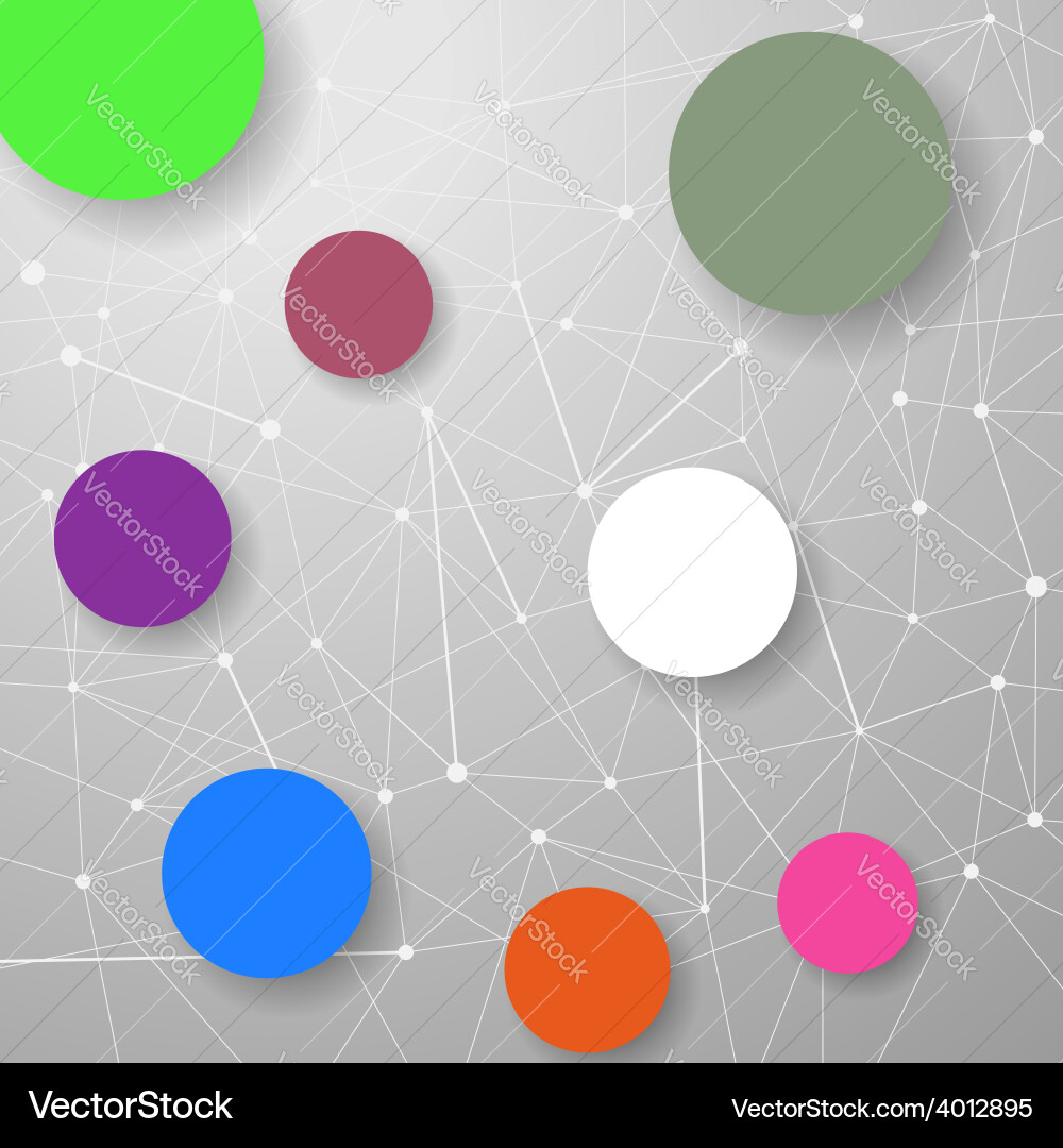 Modern connection modeling background with circles vector image