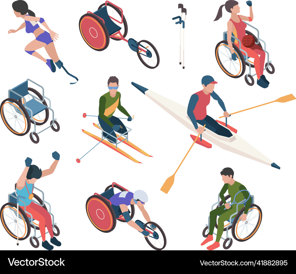 Paralympic games athletic disability persons Paralympic games athletic disability persons vector image