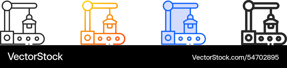 Picker iconthin linear gradient blue stroke Vector Image