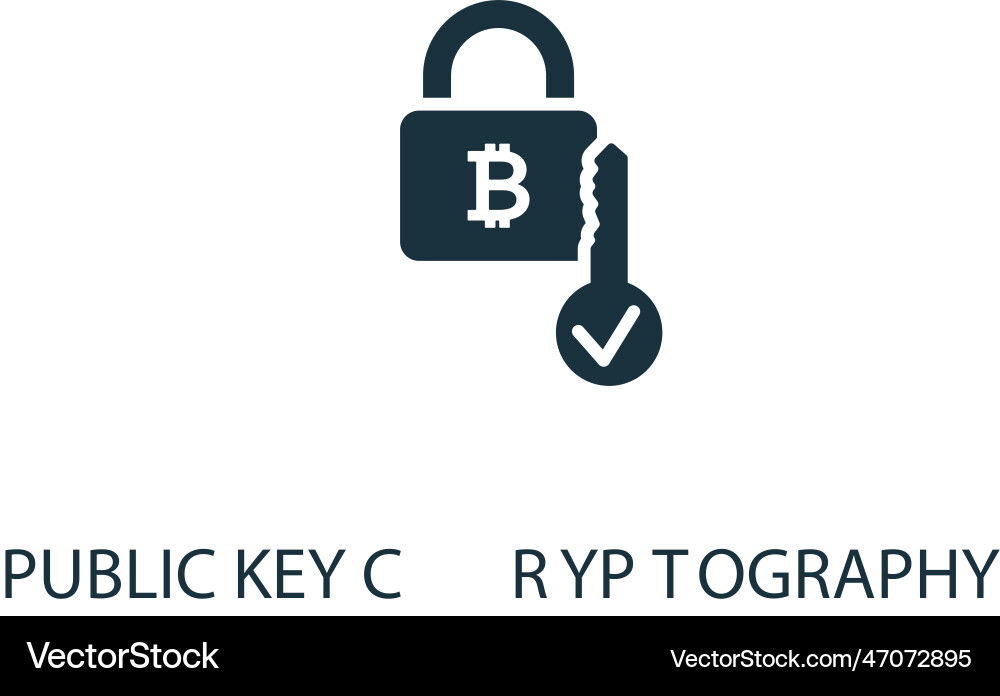 Public key cryptography icon monochrome simple Public key cryptography icon monochrome simple vector image