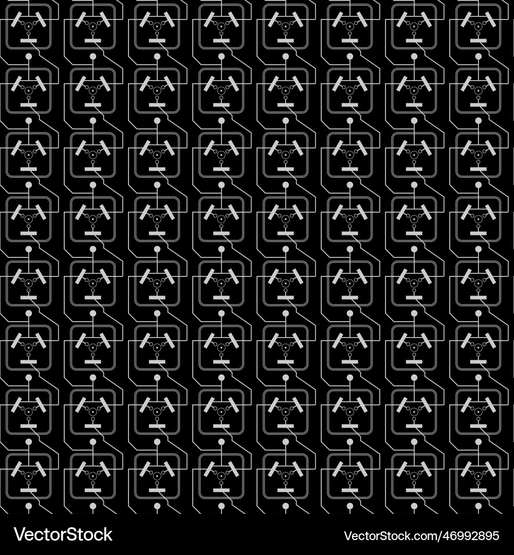 Quantum computer pcb wires seamless pattern Quantum computer pcb wires seamless pattern vector image