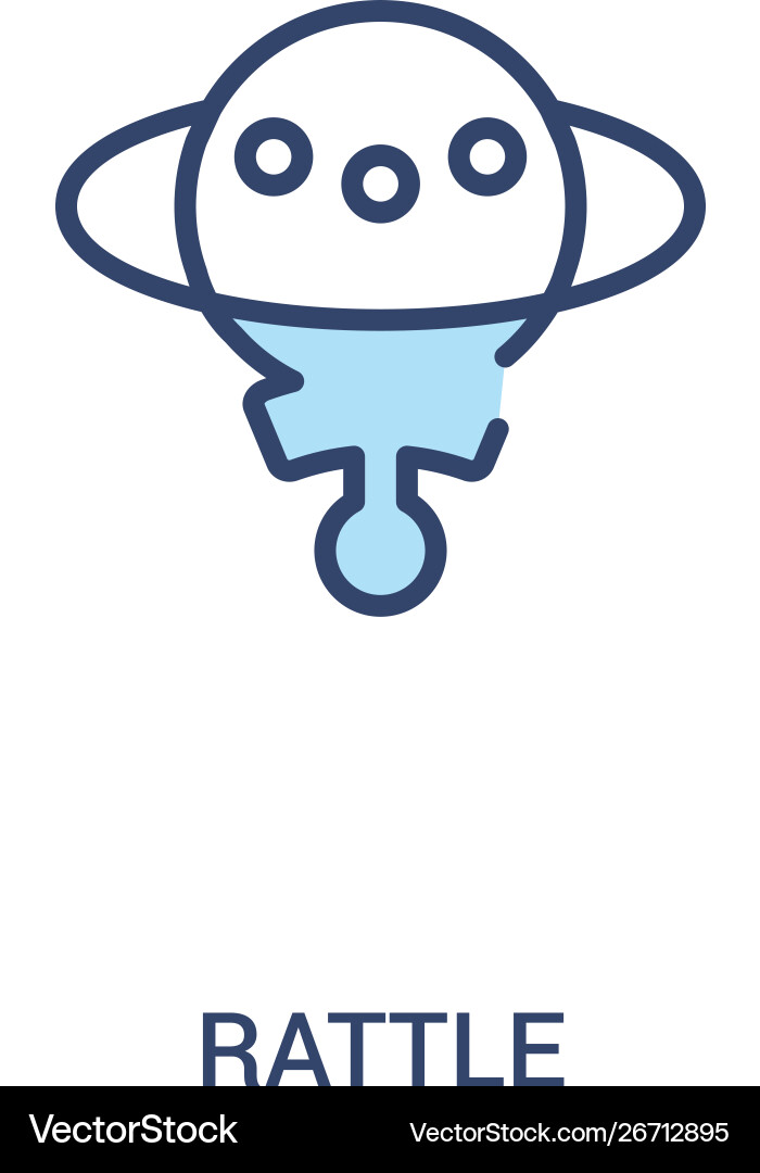 Rattle concept 2 colored icon simple line element Rattle concept 2 colored icon simple line element vector image