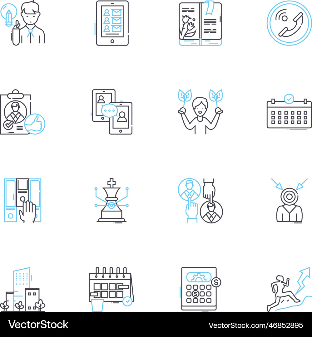 Recording studio linear icons set oundproofing Vector Image
