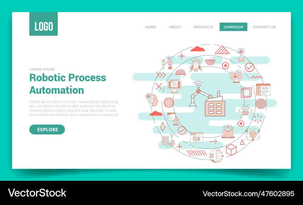 Rpa robotic process automation concept Rpa robotic process automation concept vector image