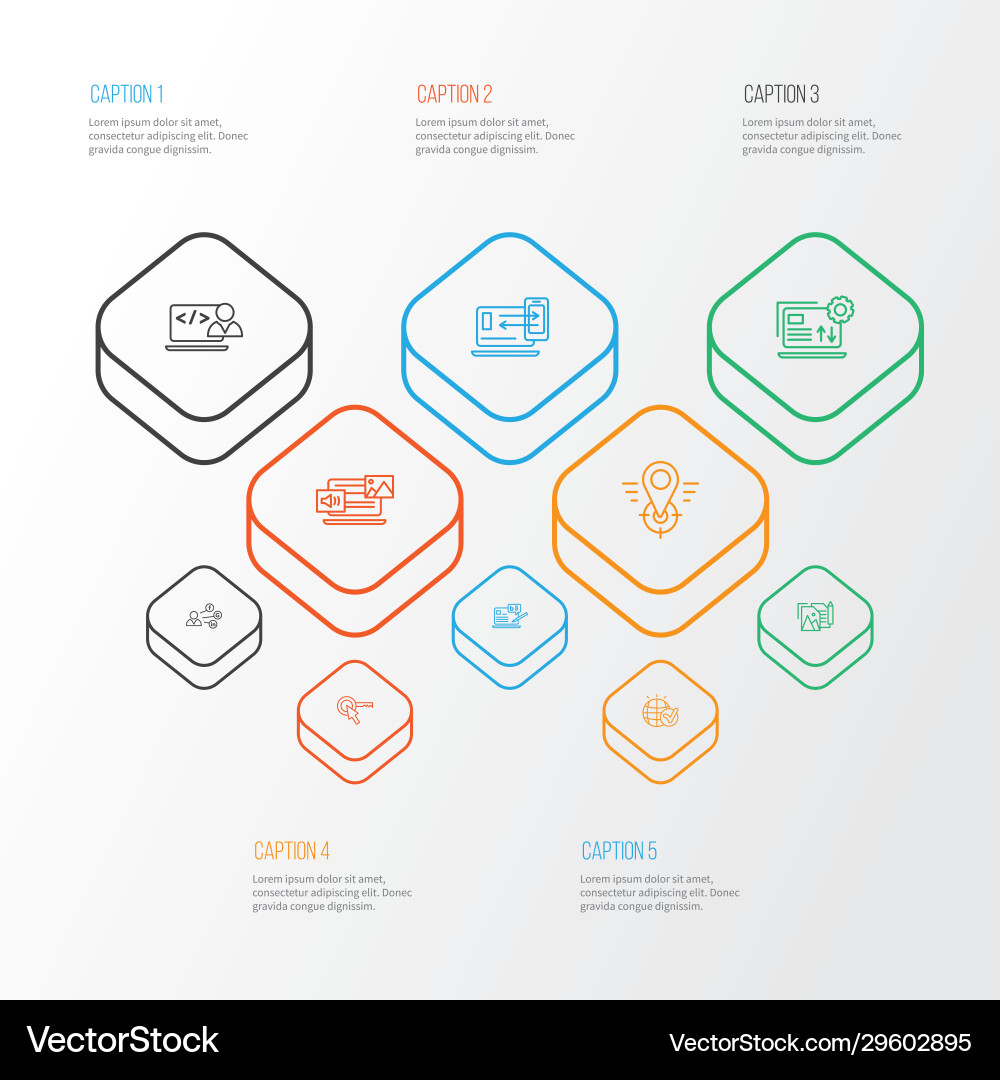 Search icons line style set with mixed content Search icons line style set with mixed content vector image