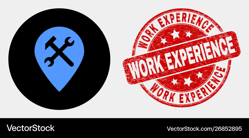Service map pointer icon and distress work Service map pointer icon and distress work vector image