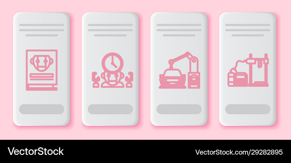 Set line user manual robot and digital time Set line user manual robot and digital time vector image