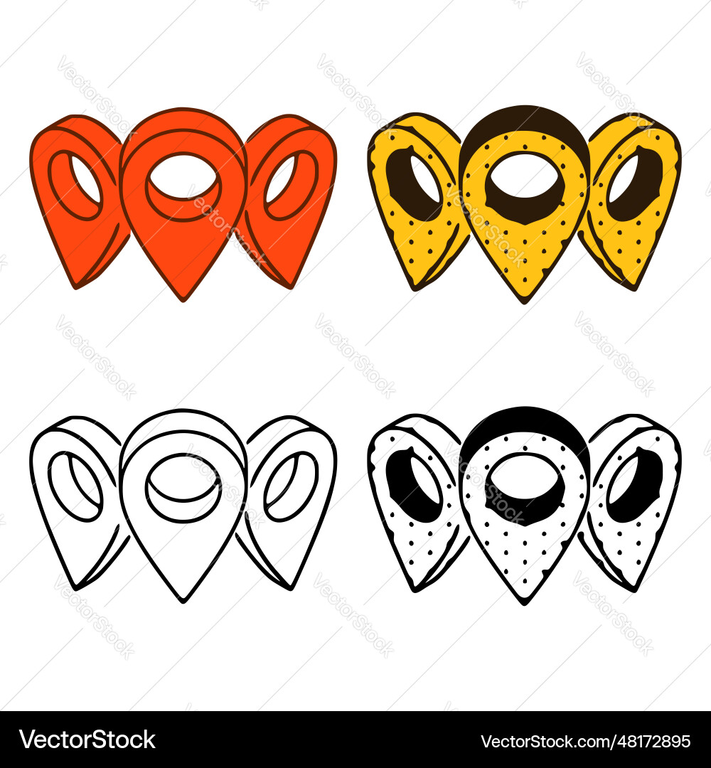 Set of location pins in different styles isolated vector image
