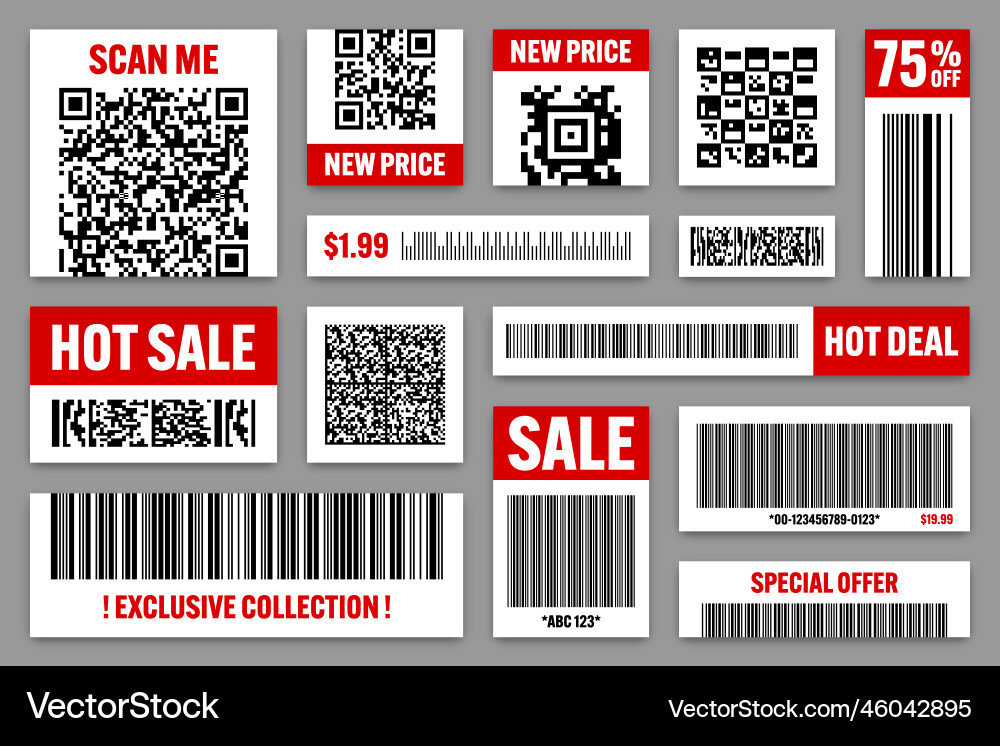 Set of product barcodes and qr codes special Set of product barcodes and qr codes special vector image