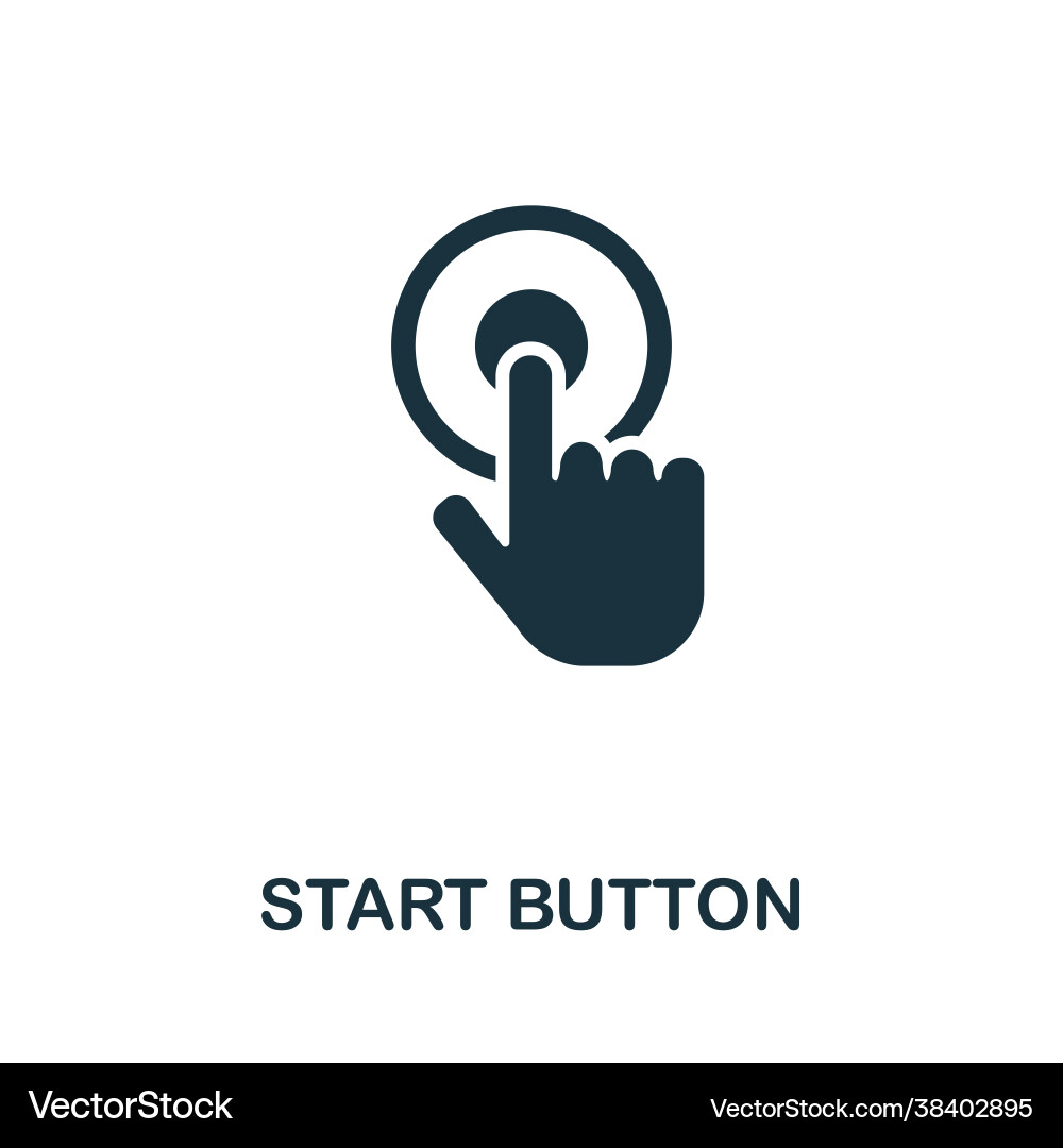 Start button icon simple creative element filled vector image