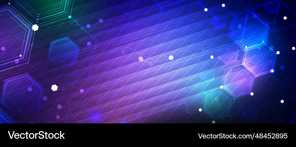 Technology banner design with hexagons abstract Technology banner design with hexagons abstract vector image