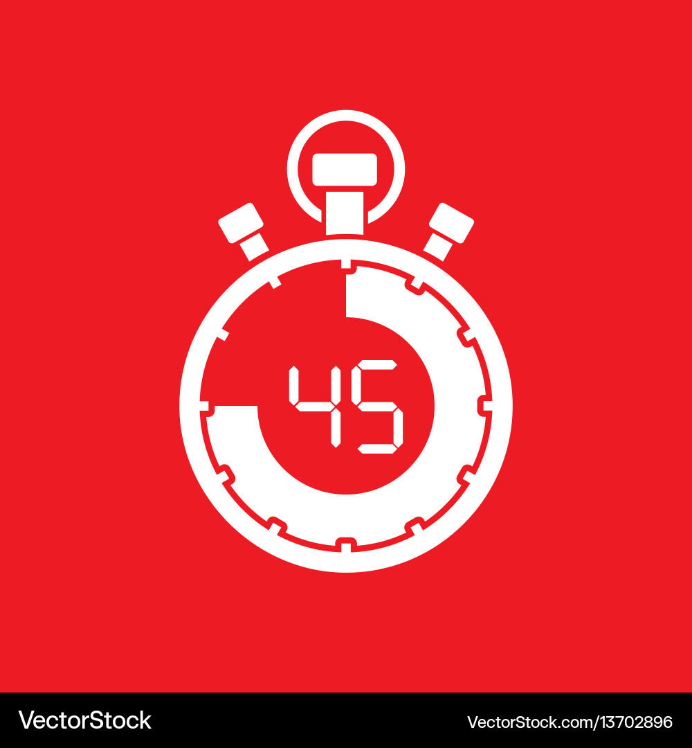 45 Minute Countdown Timer Vector Image