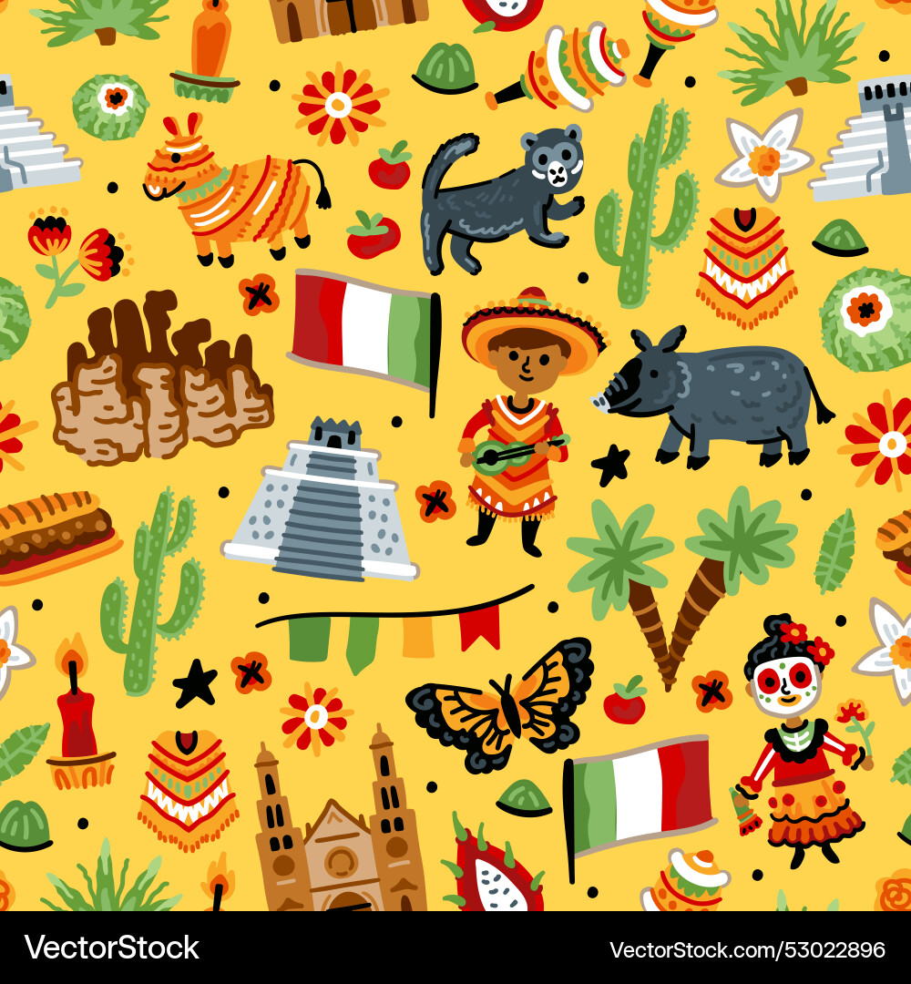 Bright cheerful children seamless pattern Bright cheerful children seamless pattern vector image
