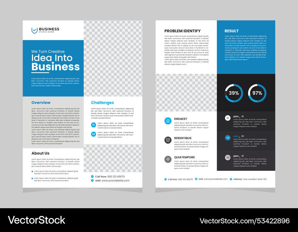 Business case study template Royalty Free Vector Image