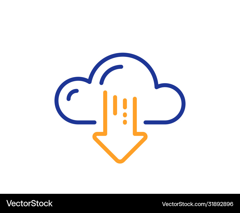 Cloud computing download line icon internet data vector image
