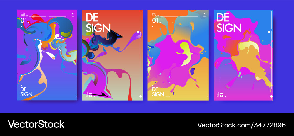 Colorful abstract fluid gradient pattern Vector Image