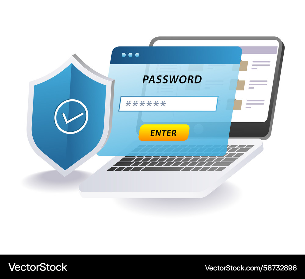 Computer security password technology Vector Image