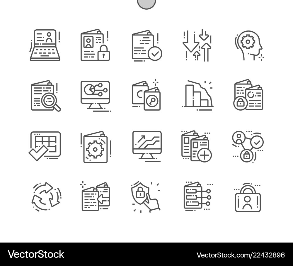Database Thin Line Icons vector image