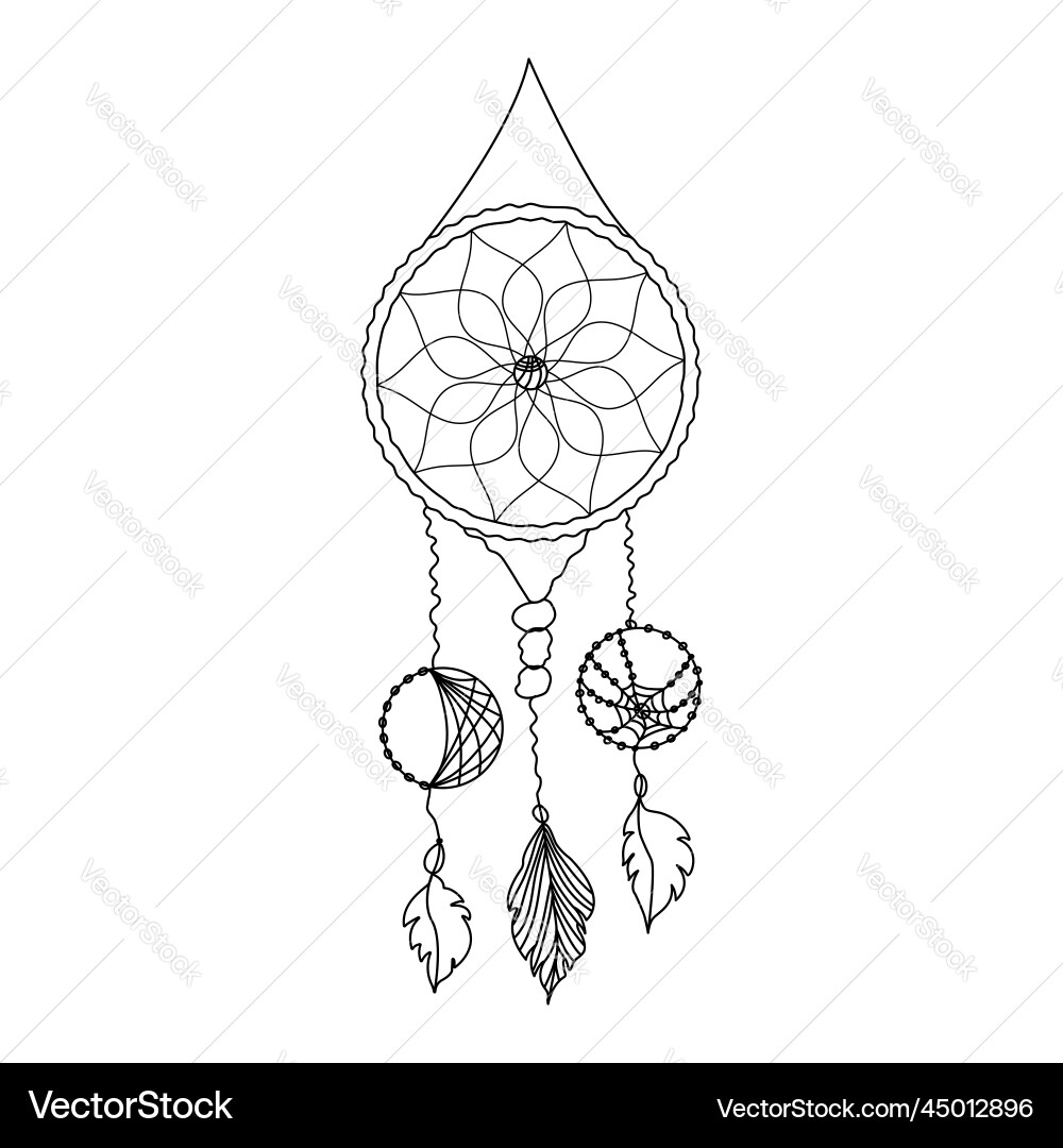 Dreamcatcher with spiderweb threads Dreamcatcher with spiderweb threads vector image