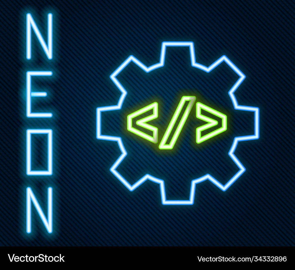 Glowing neon line web design and front end Glowing neon line web design and front end vector image