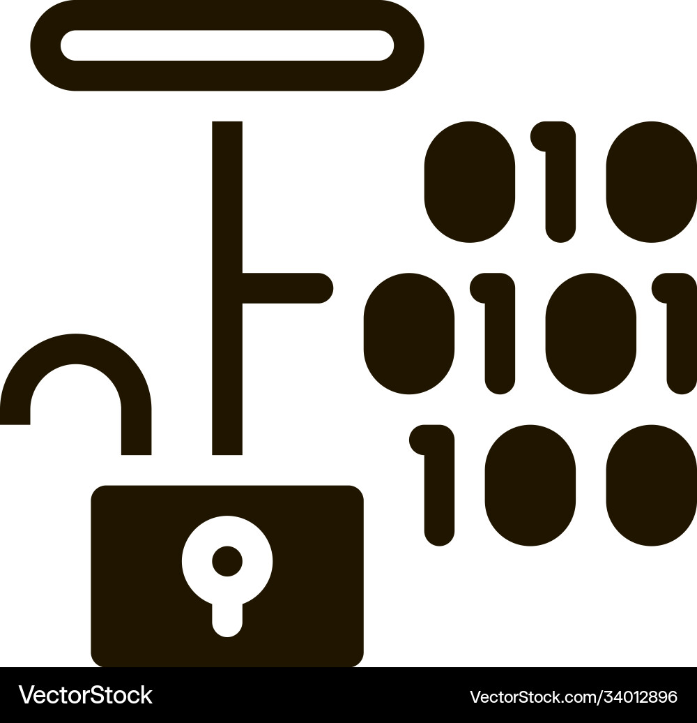 Hacking binären Code-Symbol Glyph vektorbild