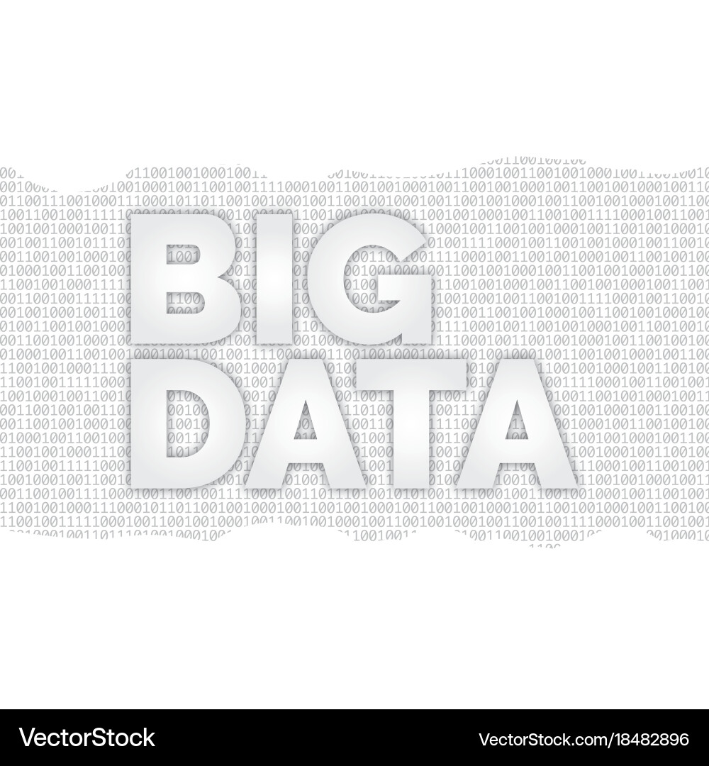 Hintergrund und Binärcode die Wörter Big Data vektorbild
