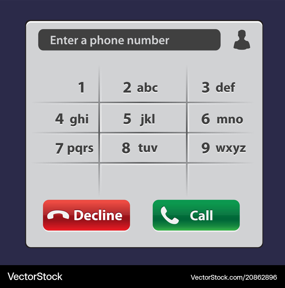 Keypad with numbers and letters for phone user Keypad with numbers and letters for phone user Vector Image