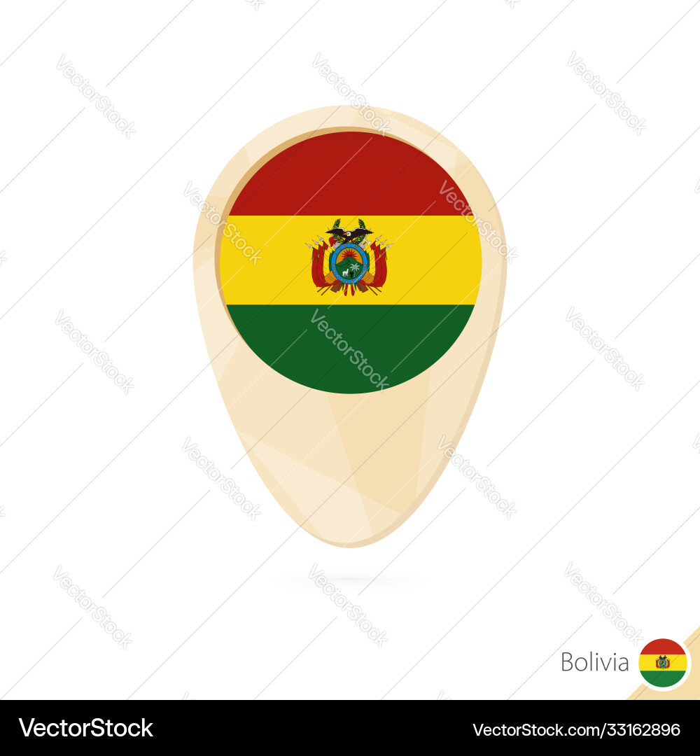 Map pointer with flag bolivia orange abstract Map pointer with flag bolivia orange abstract vector image