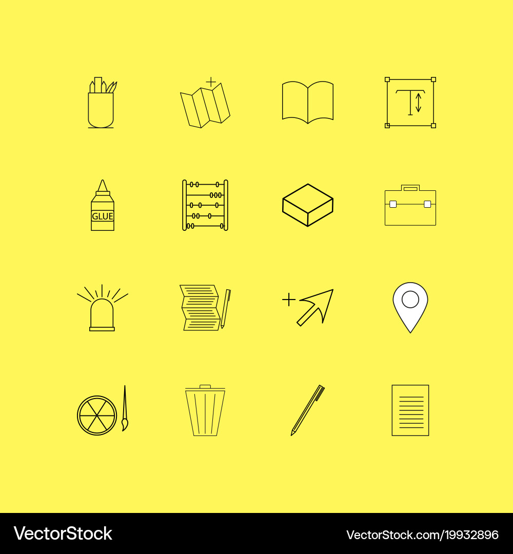 Office linear icon set simple outline icons vector image