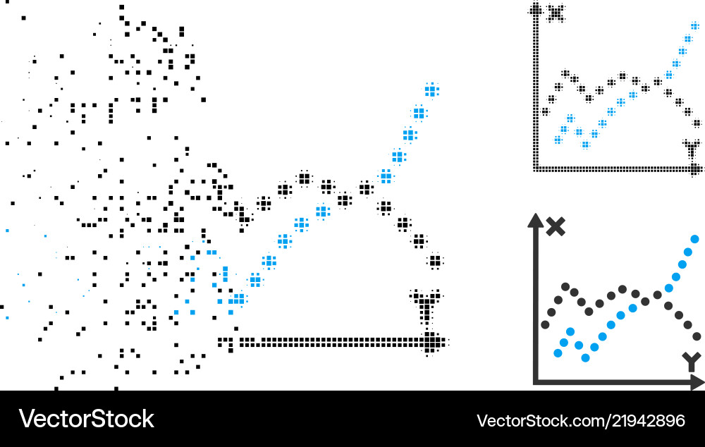 Pixelated Dispersal Function Plot Vector Image