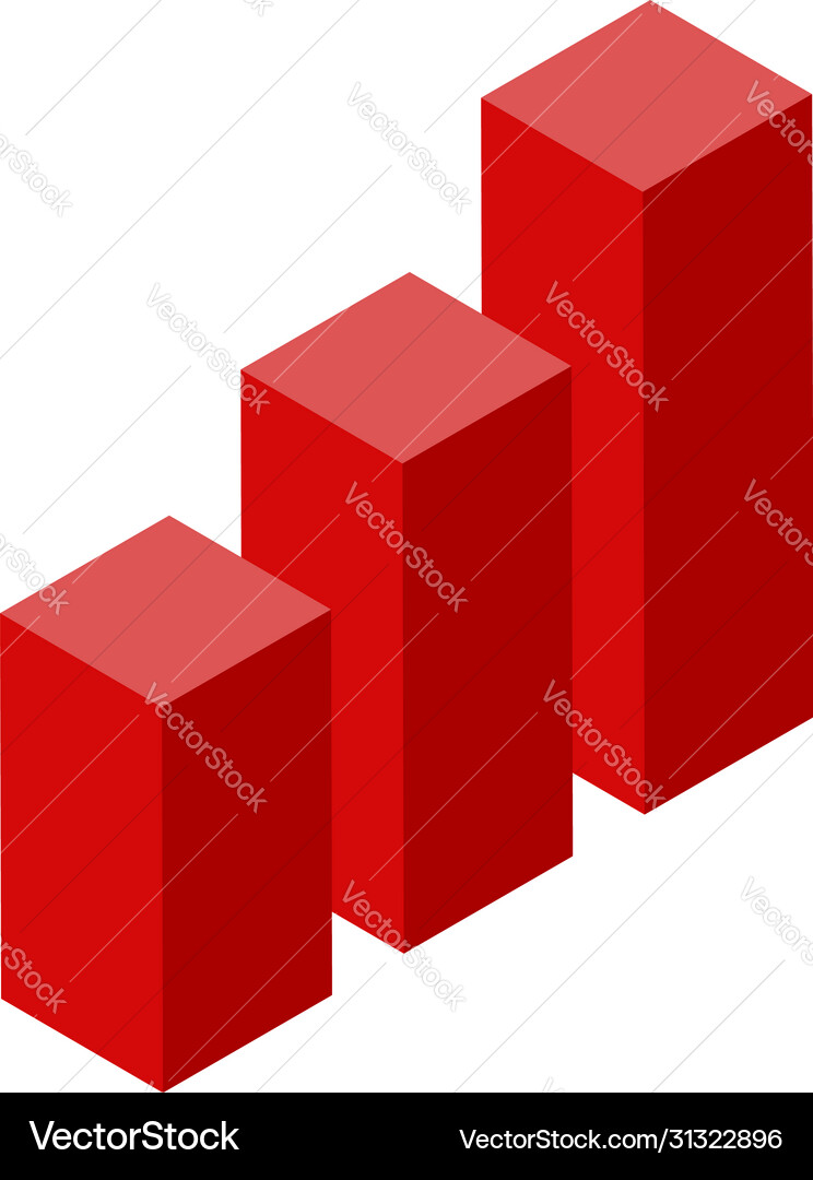 Red manager graph chart icon isometric style Vector Image