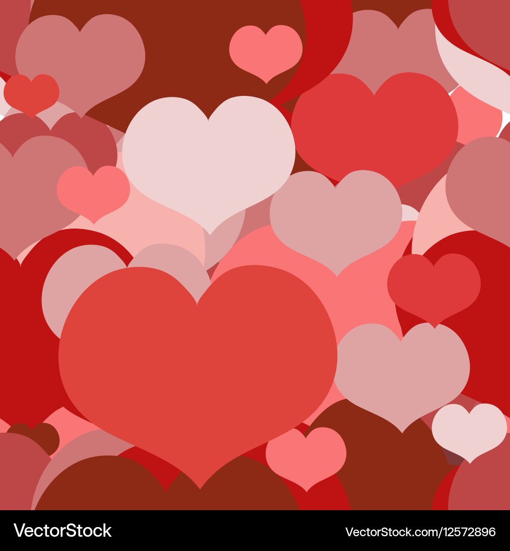 Seamless pattern with overlapped hearts vector image